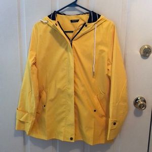 Yellow Rain Coat with Hood and Pockets